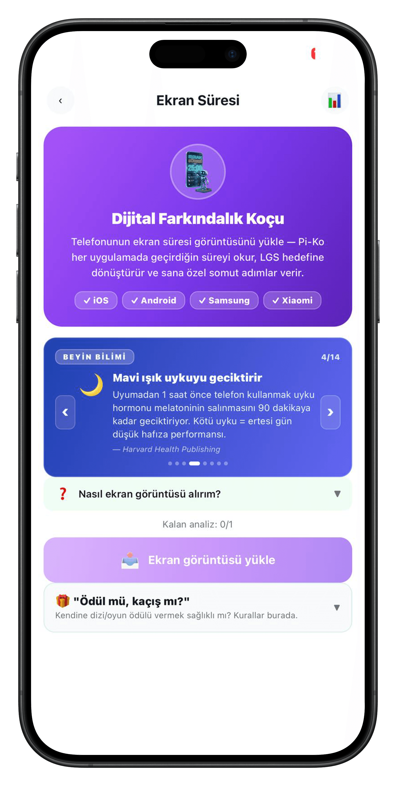 Ekran Süresi ekranı