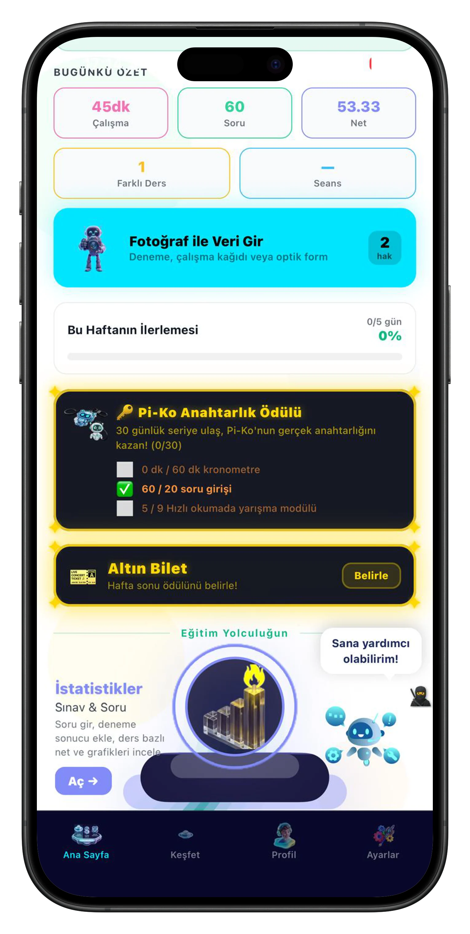 EduCoach uygulaması telefon ekranında