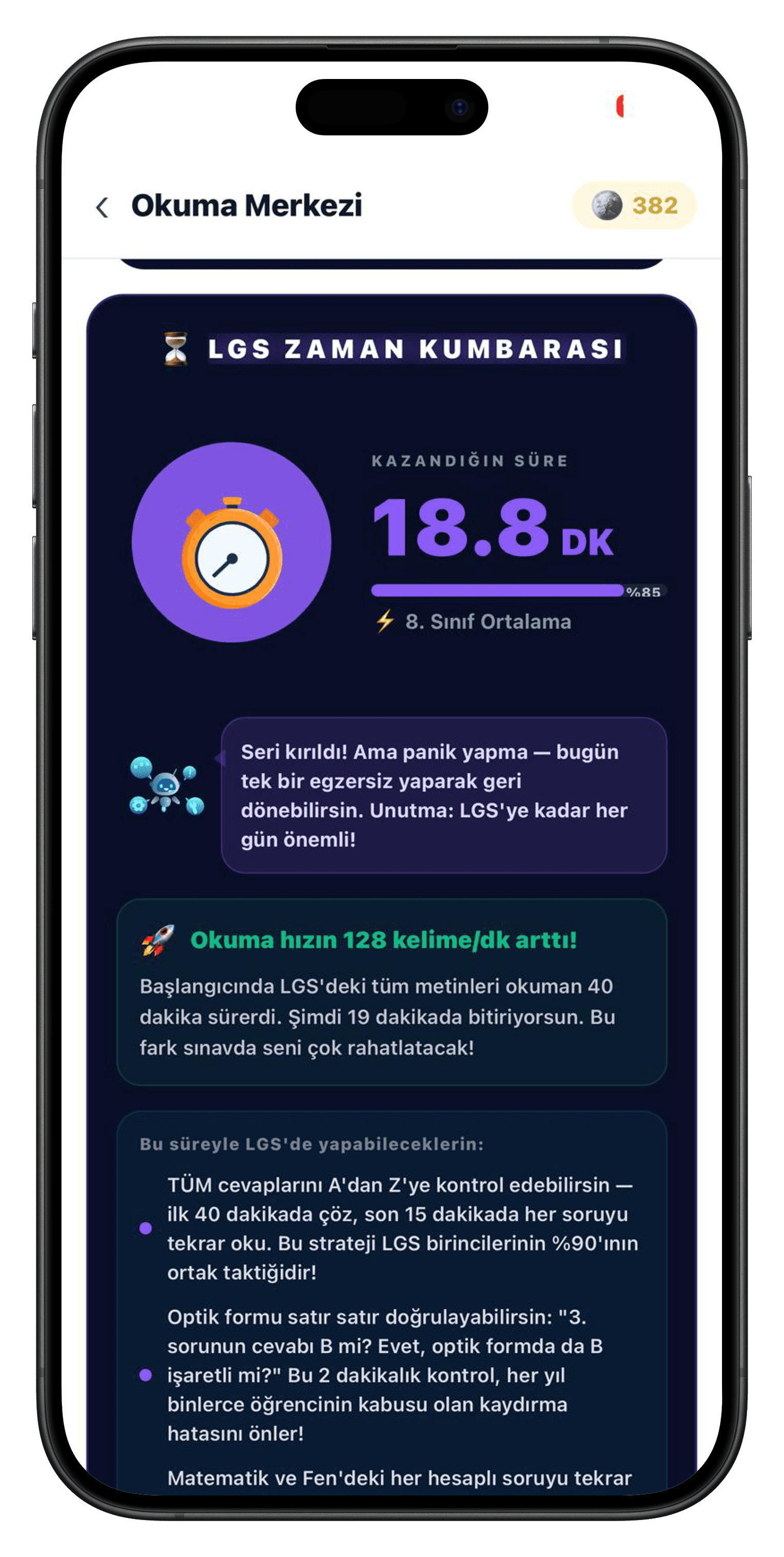 LGS Zaman Kumbarası ekranı