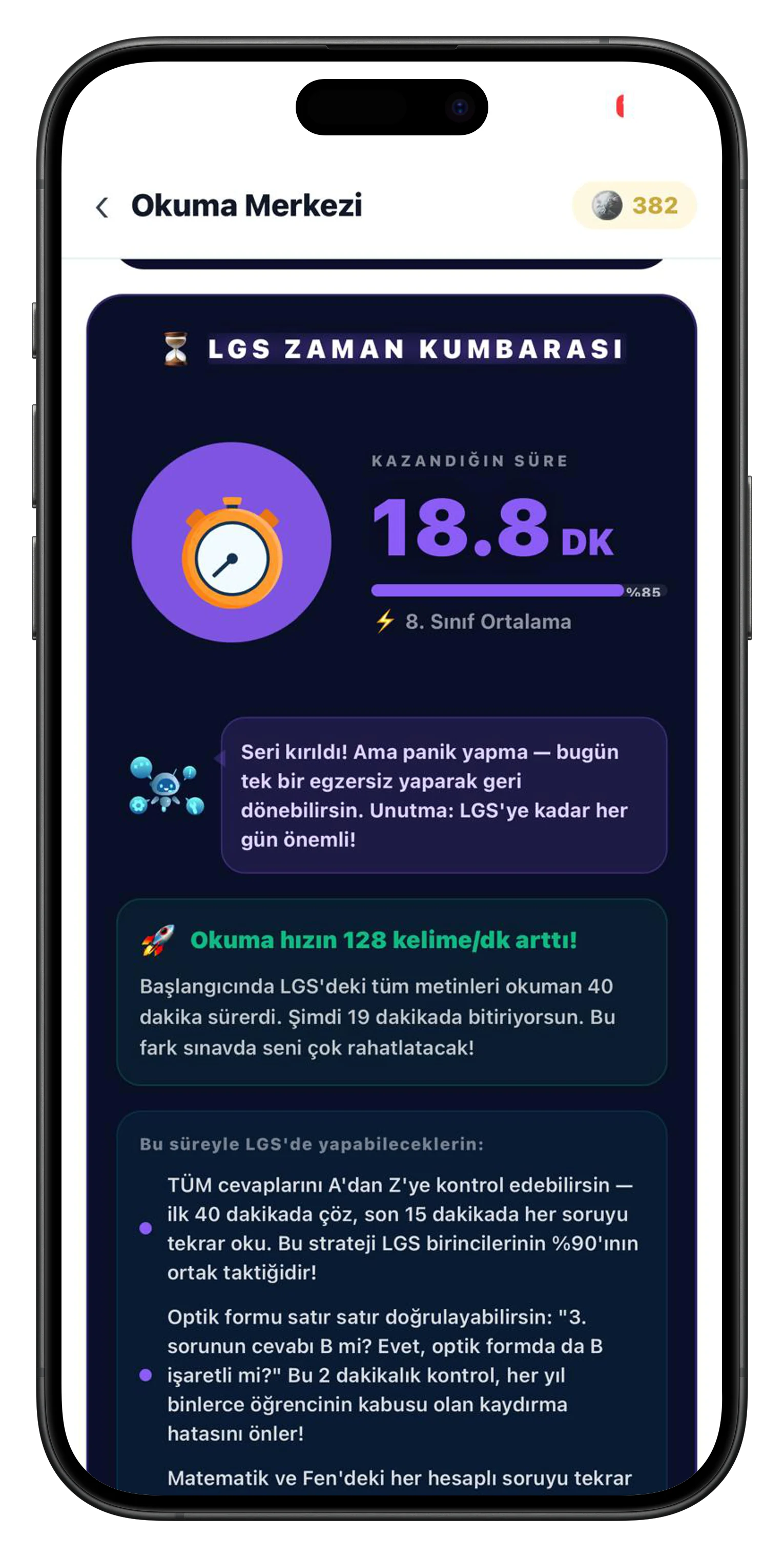 LGS Zaman Kumbarası ekranı